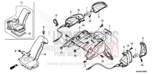 REAR FENDER/REAR WINKER WW125EX2A de 2010